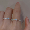 2 peças Anel Prata ou Dourado com Decoração de Zircônia