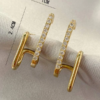 Brinco com decoração de strass – dourado - Image 2